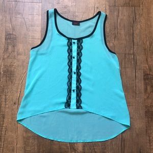 NEW Turquoise Mesh Ruffled Nighttime Sleep Cami M